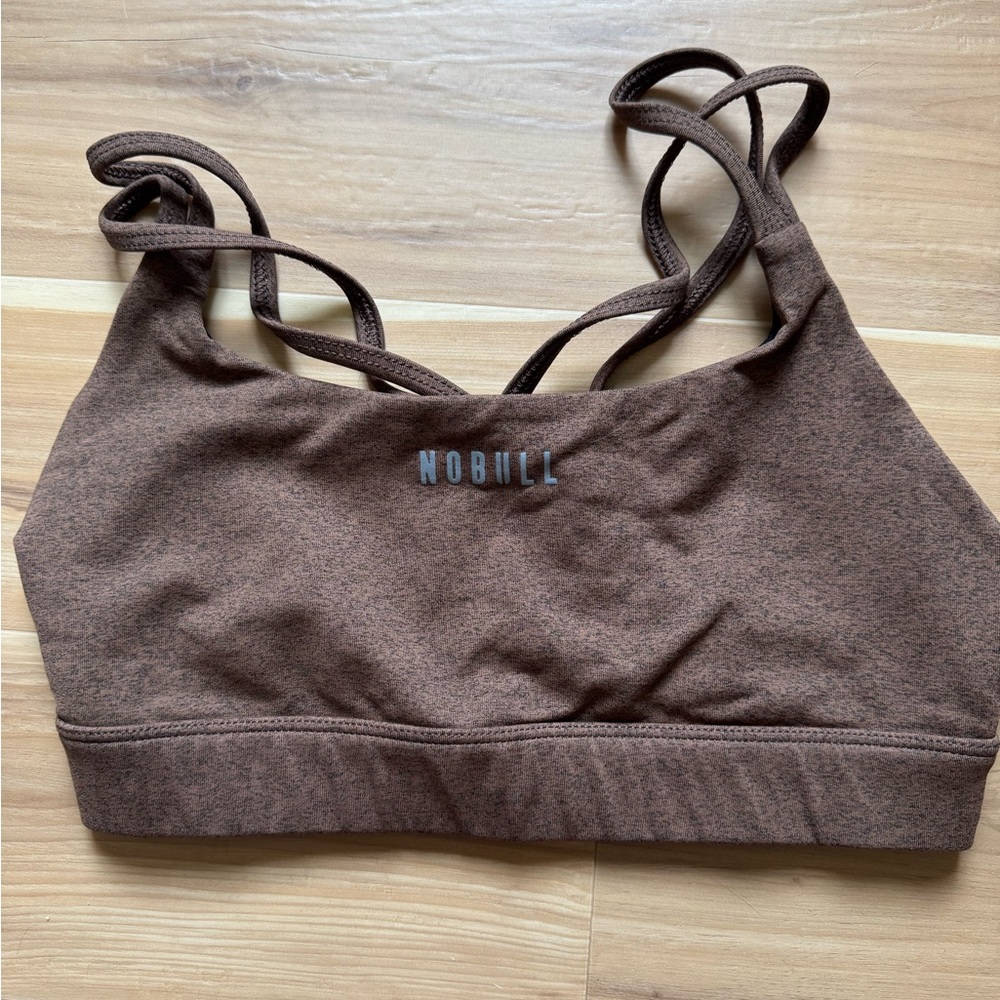 NOBULL Brown Sports Bra with Criss-Cross Straps